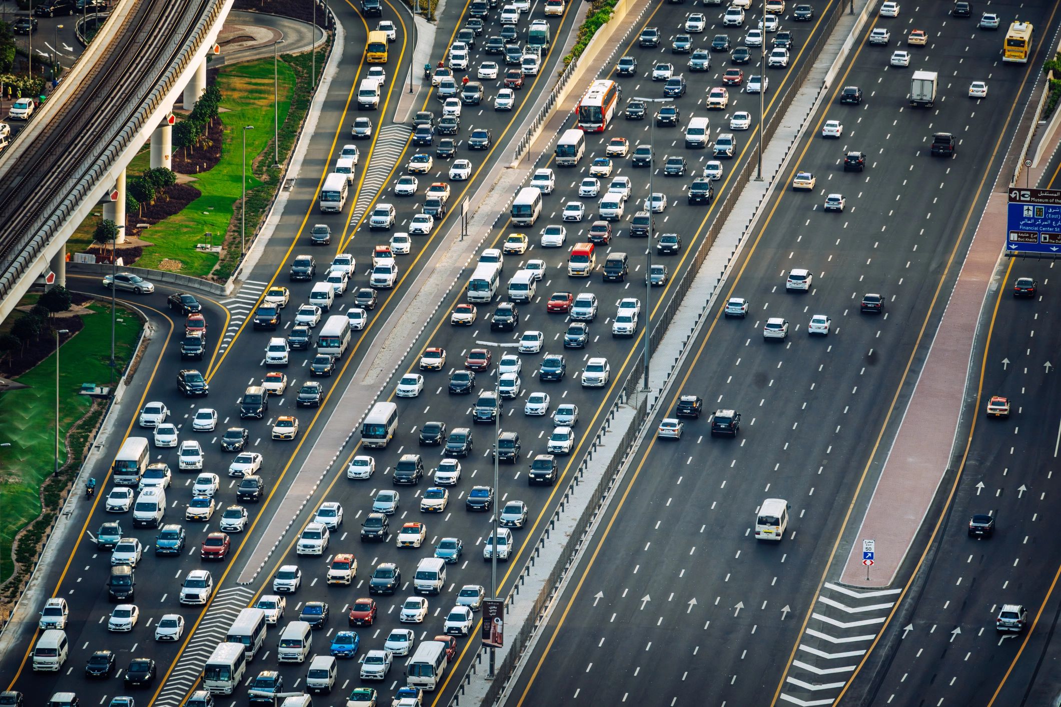 Aerial view of major highway infrastructure representing engineering and construction projects